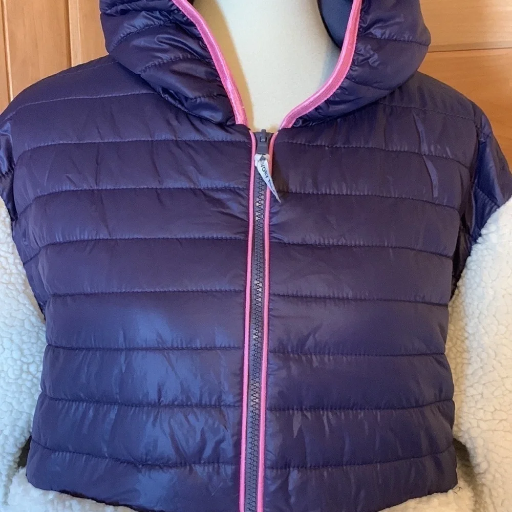 Ivory Ella Sherpa and puffer hooded jacket 1/4 zip Size XL - Picture 3 of 15